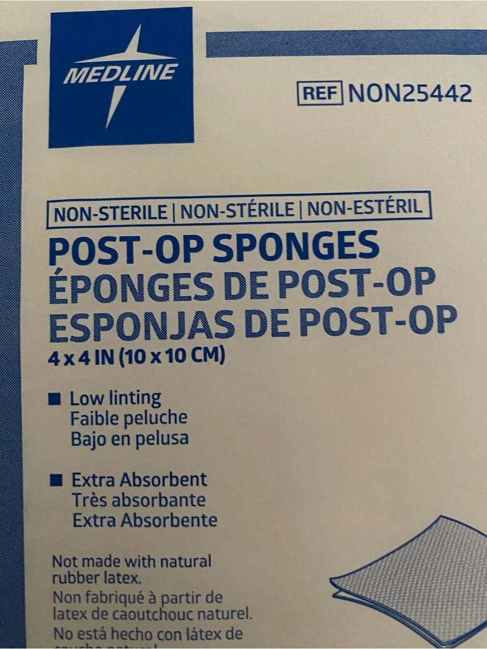 MedLine Post-op Sponge 100 counts